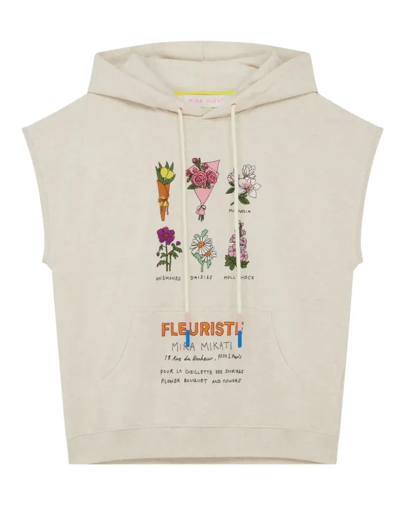 Mira Mikati Ärmelloser Hoodie mit grafischem Print - Nude Nude