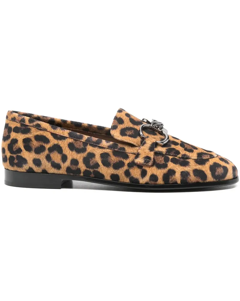Casadei leopard print hardware loafers - Braun Braun