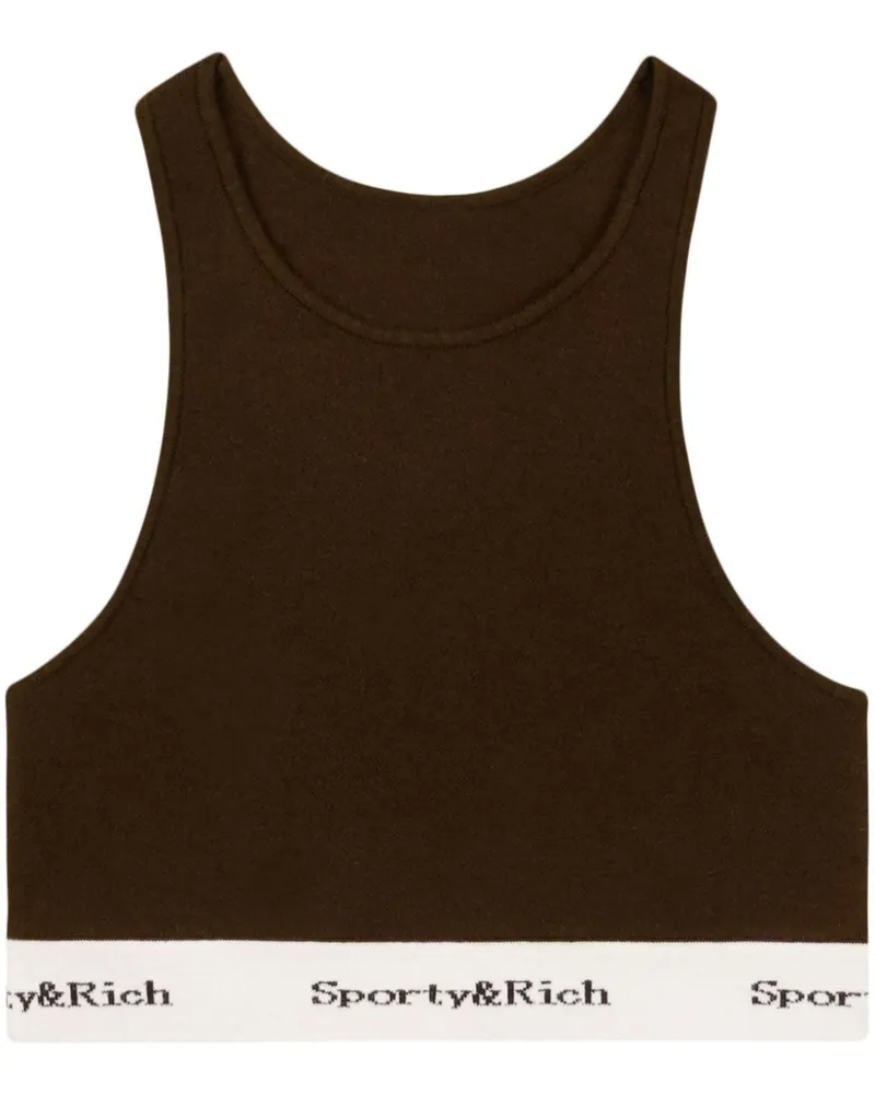 SPORTY & RICH Geripptes Cropped-Oberteil - Braun Braun