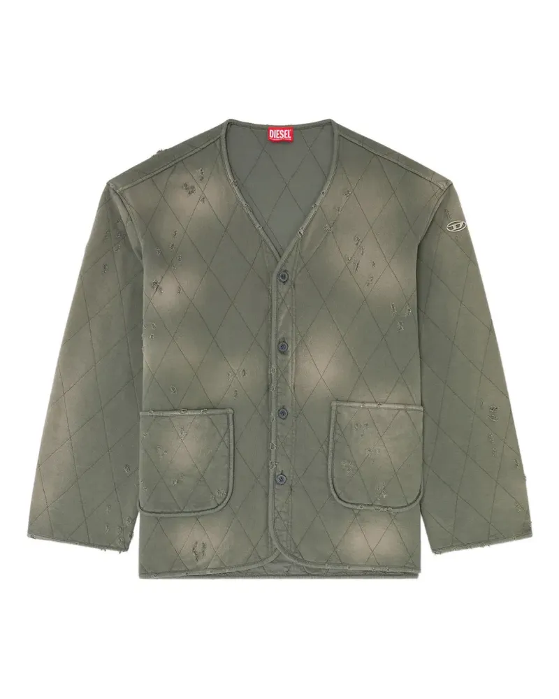 Diesel distressed quilted liner jacket - Grün Grün