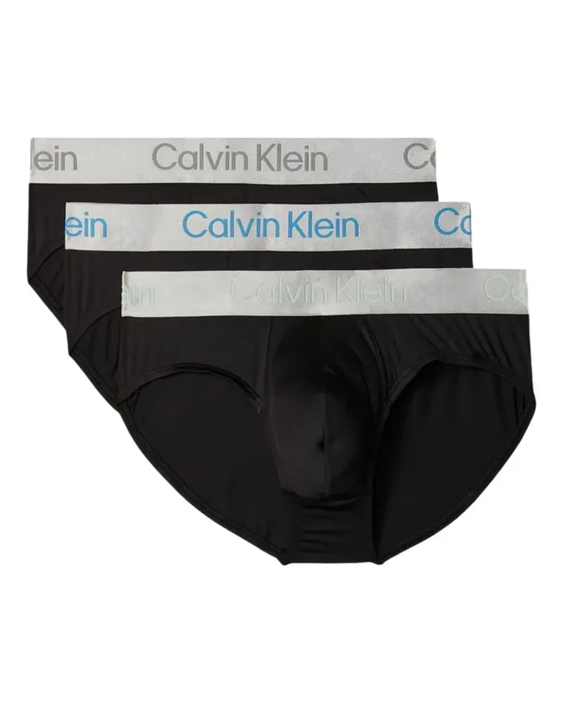 Calvin Klein Slips mit Logo-Bund (3er-Set) - Schwarz Schwarz