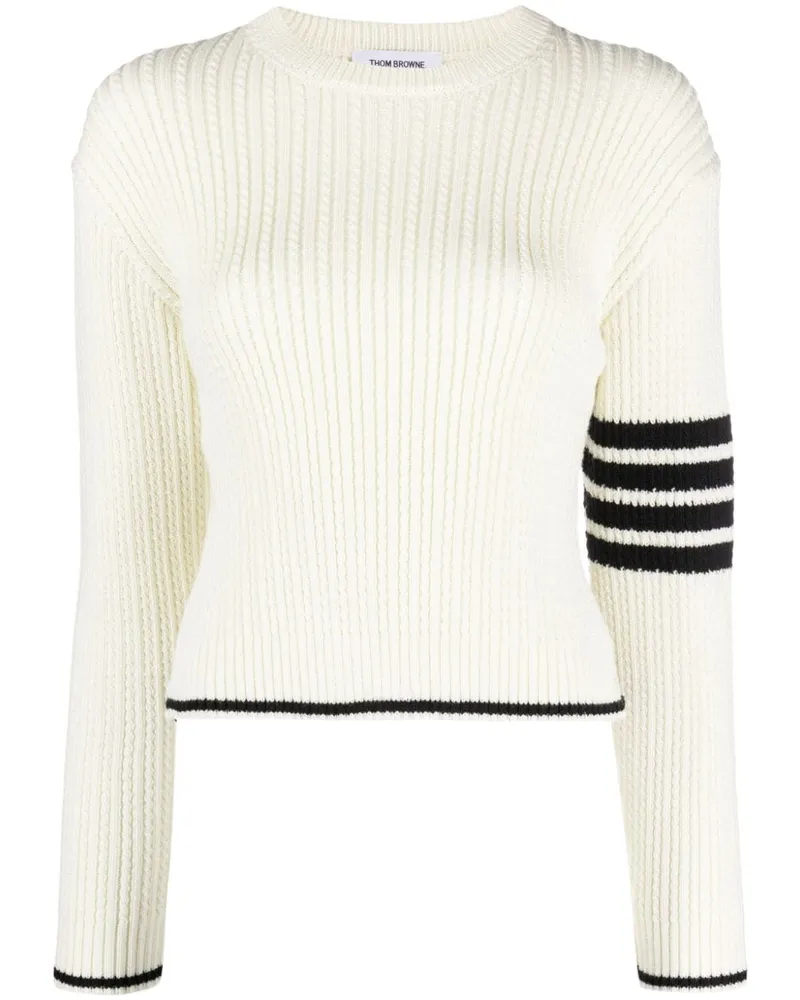 Thom Browne Pullover mit Streifendetail - Weiß Weiß