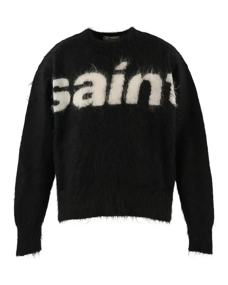 SAINT MXXXXXX Intarsien-Pullover aus Mohairgemisch - Schwarz Schwarz