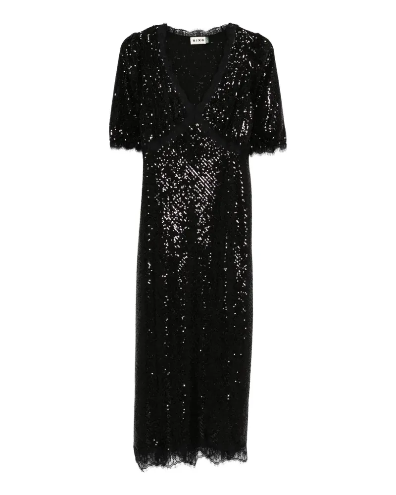 RIXO Verena Midikleid aus Spitze mit Pailletten - Schwarz Schwarz