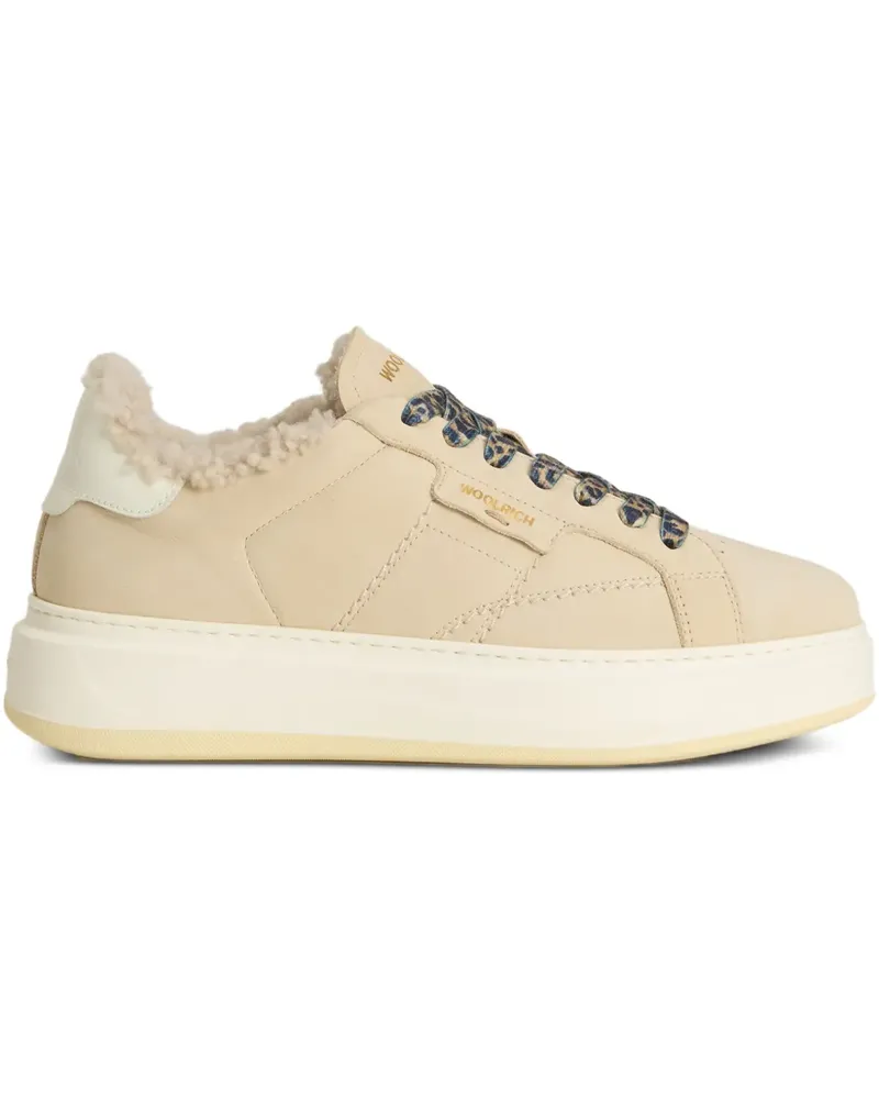 Woolrich Arrow Plateau-Sneakers mit Shearling - Nude Nude