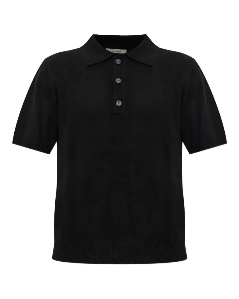 Entire Studios Kurzärmeliger Pullover mit Polokragen - Schwarz Schwarz