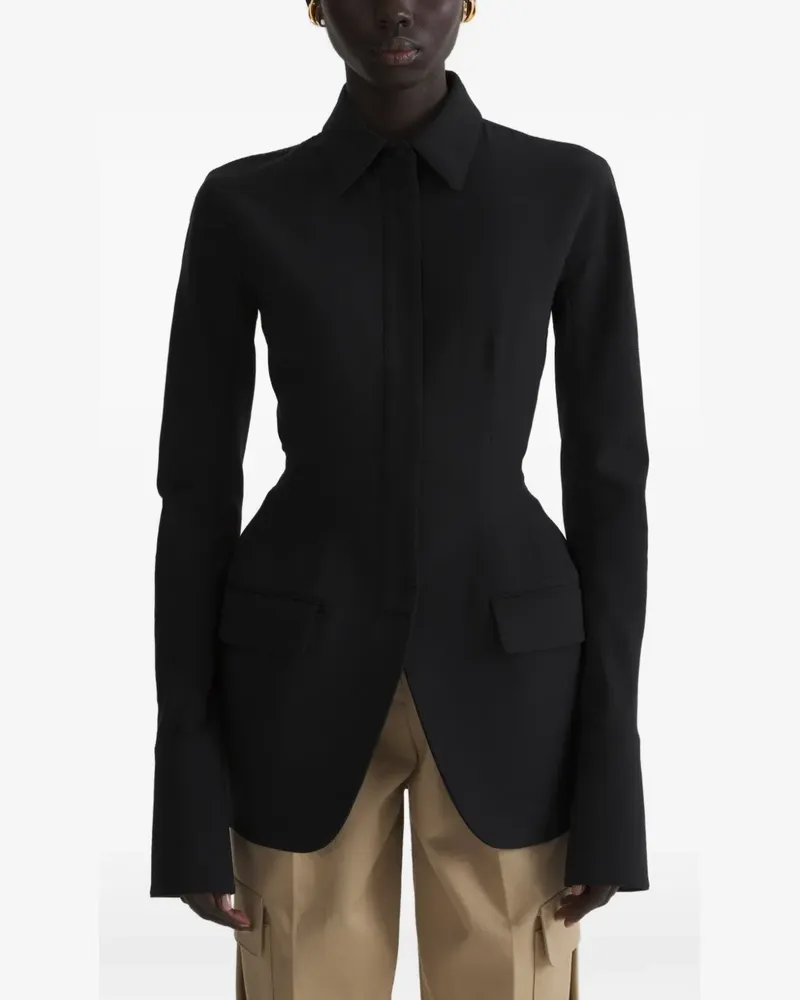 Thierry Mugler Klassische Hemdjacke - Schwarz Schwarz