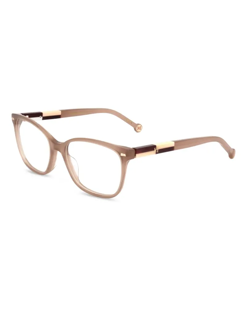 Carolina Herrera New York Eckige Brille mit Logo - Nude Nude
