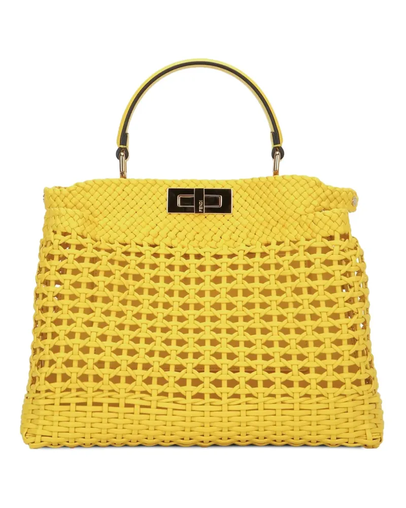Fendi Mittelgroße Peekaboo Schultertasche - Gelb Gelb