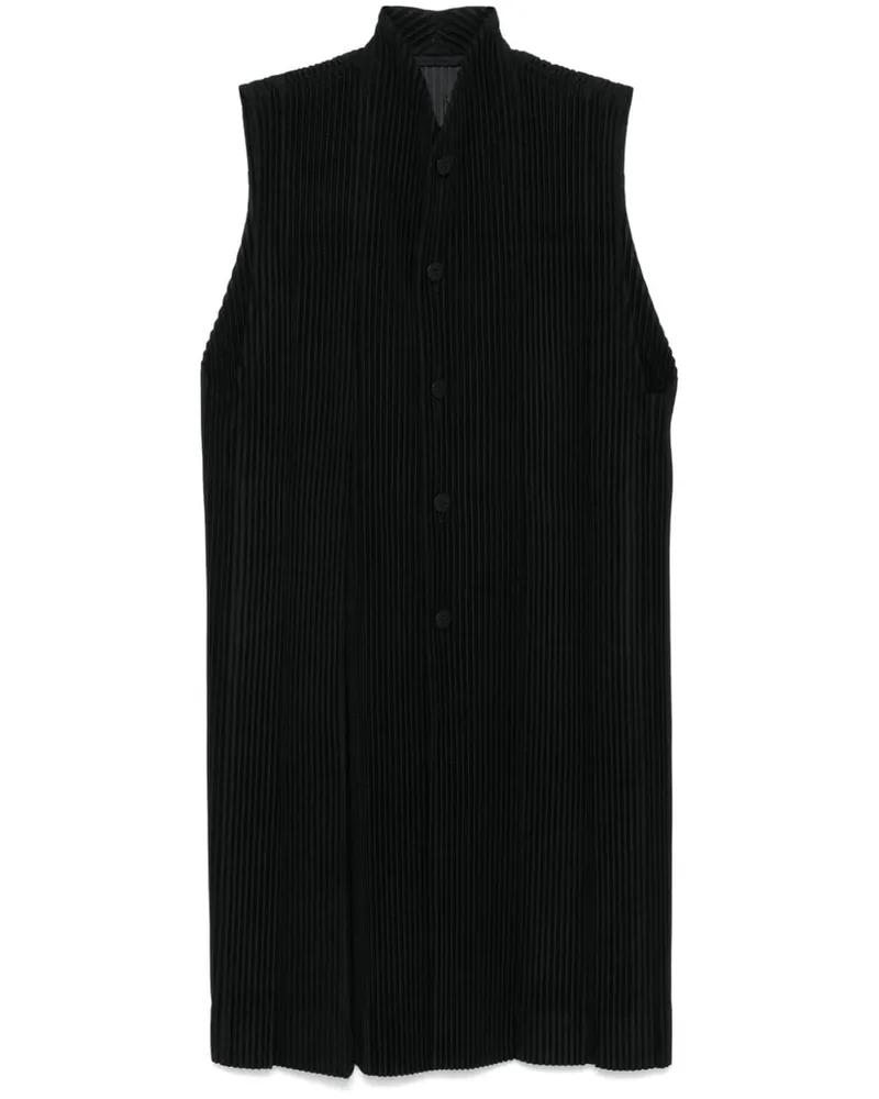 Issey Miyake Tucked Weste - Schwarz Schwarz