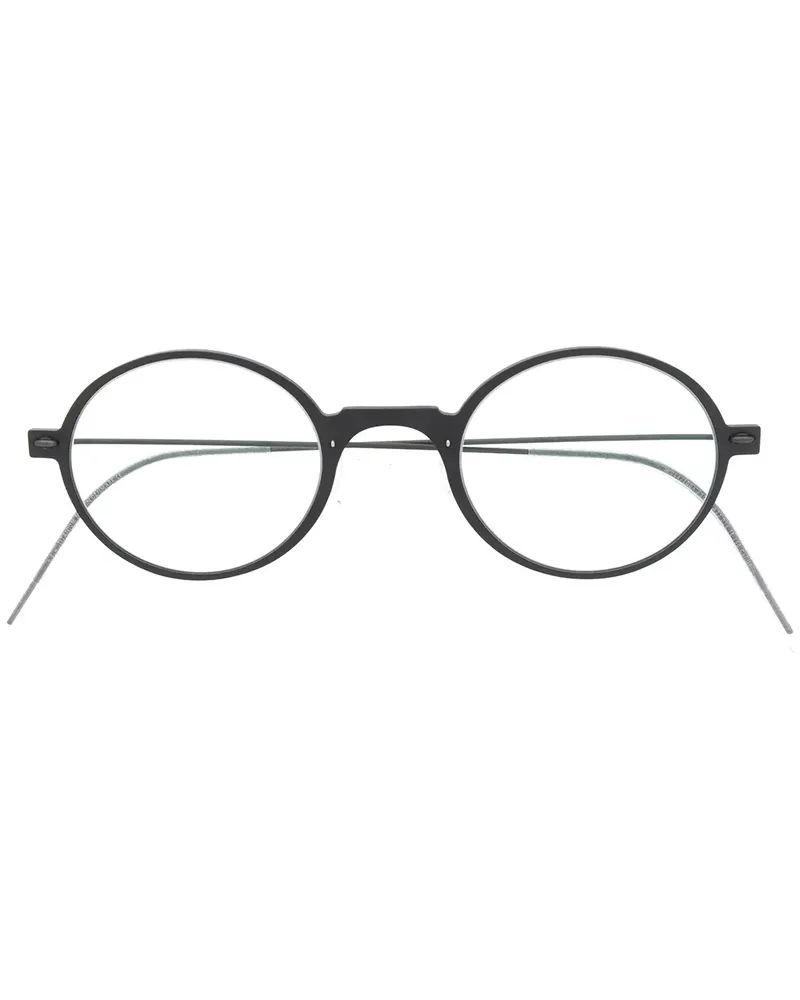 Lindberg Brille mit rundem Gestell - Schwarz Schwarz