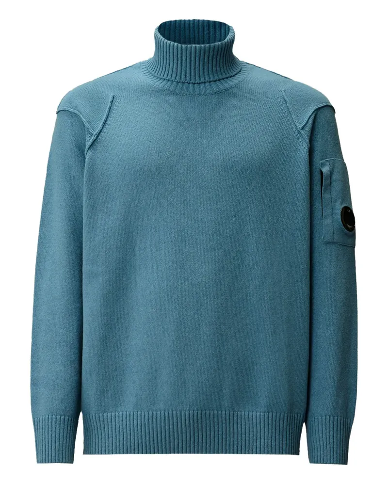 C.P. Company Rollkragenpullover mit aufgesetzter Tasche - Blau Blau