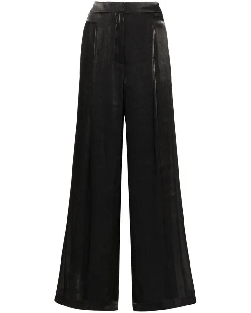 Michael Kors Georgette-Hose mit weitem Bein - Schwarz Schwarz
