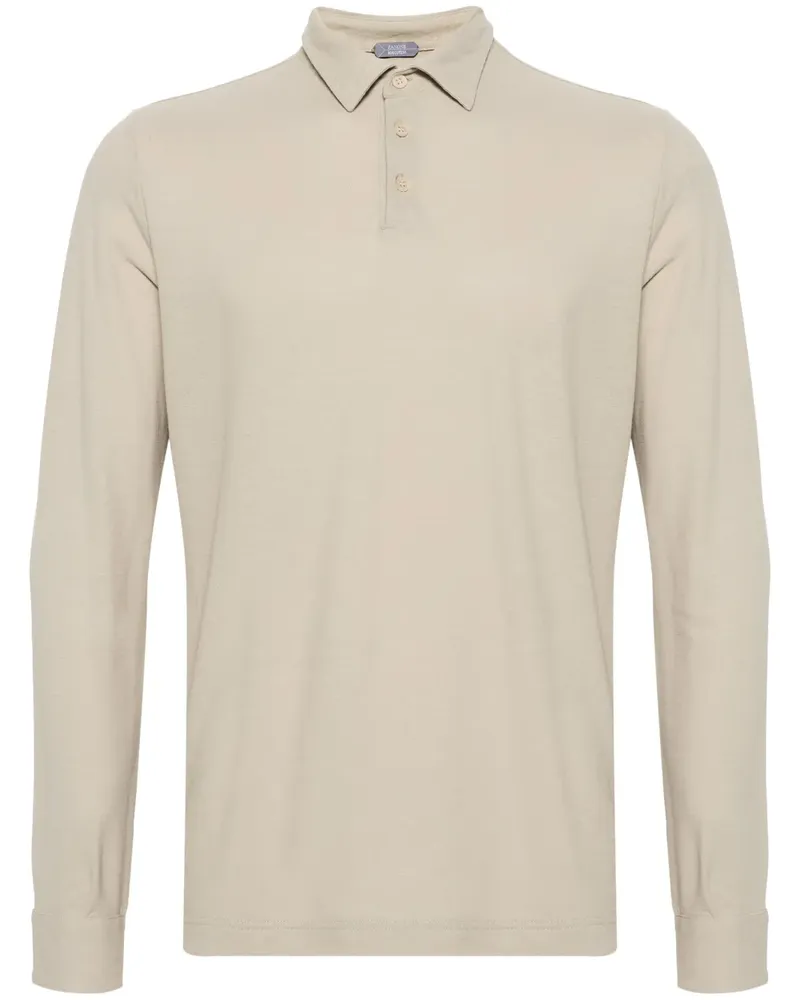 Zanone Poloshirt mit langen Ärmeln - Braun Braun