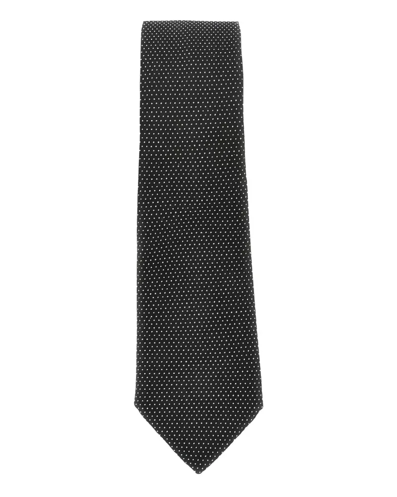 Emporio Armani polka dot tie - Schwarz Schwarz