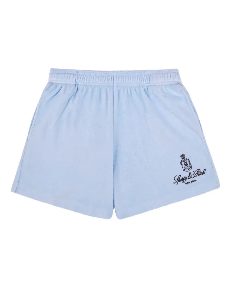 SPORTY & RICH Shorts mit Logo-Stickerei - Blau Blau