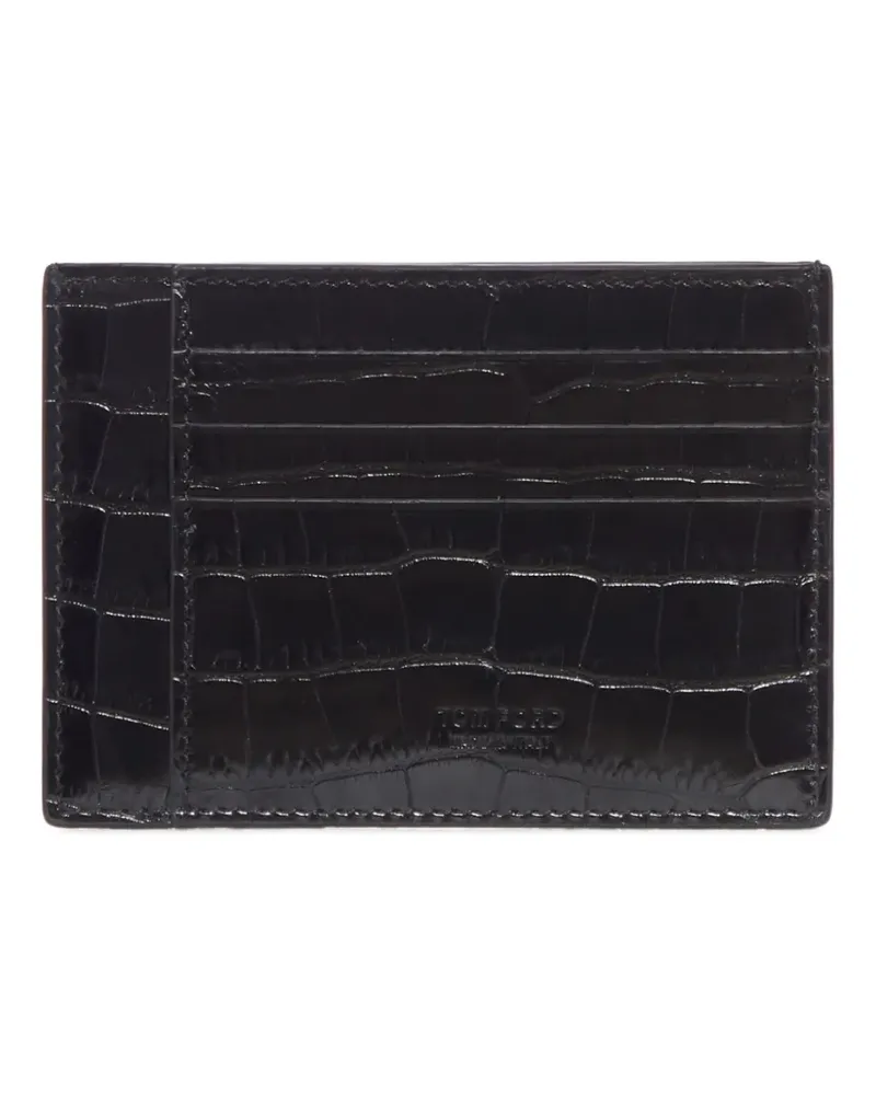 Tom Ford Portemonnaie mit Kroko-Optik - Schwarz Schwarz