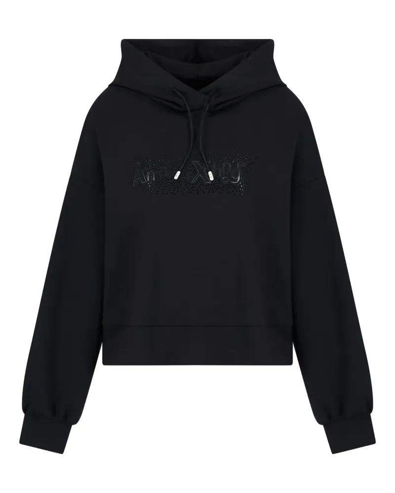 Armani Exchange Kapuzenjacke mit Kristallen - Schwarz Schwarz