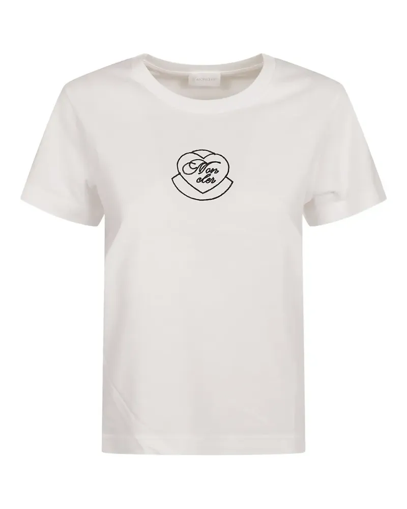Moncler logo-embroidered T-shirt - Weiß Weiß