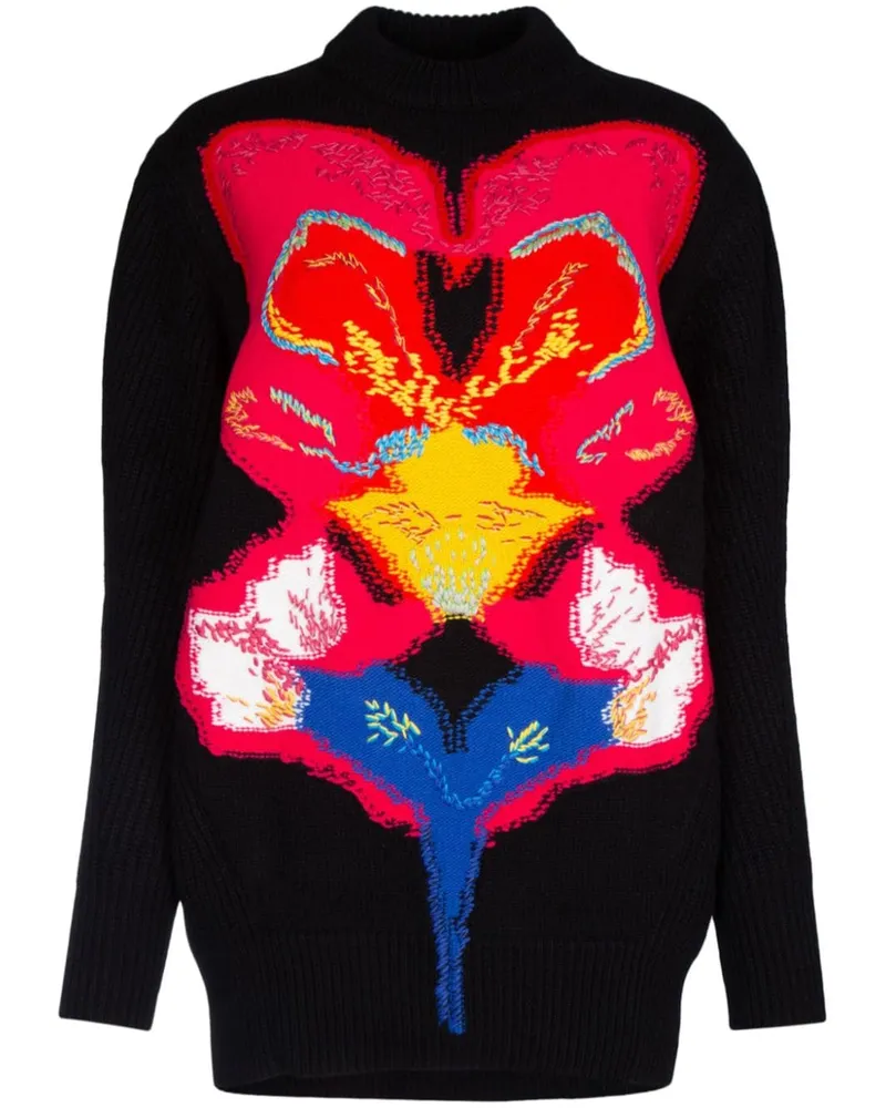 Alexander McQueen Pullover mit Intarsien-Strickmuster - Schwarz Schwarz