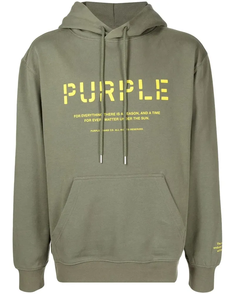 PURPLE BRAND Hoodie mit Logo-Print - Grün Grün