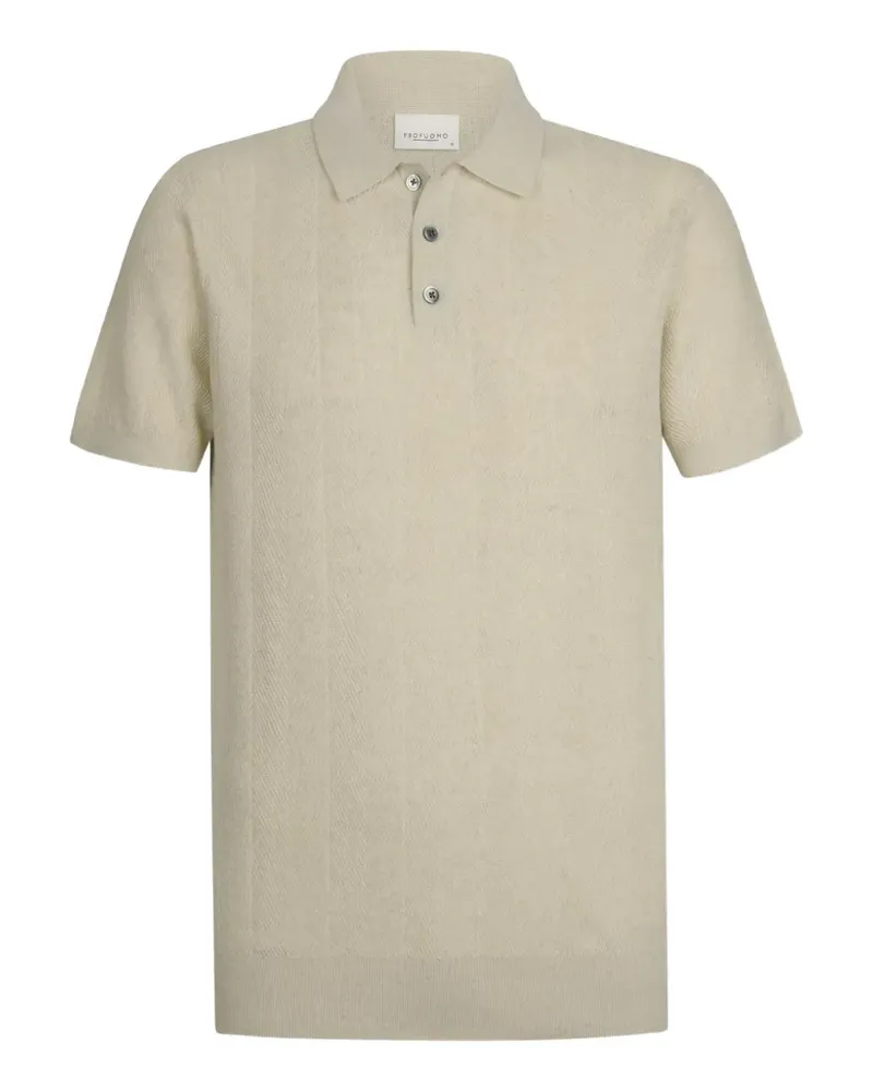 Profuomo herringbone polo shirt - Nude Nude