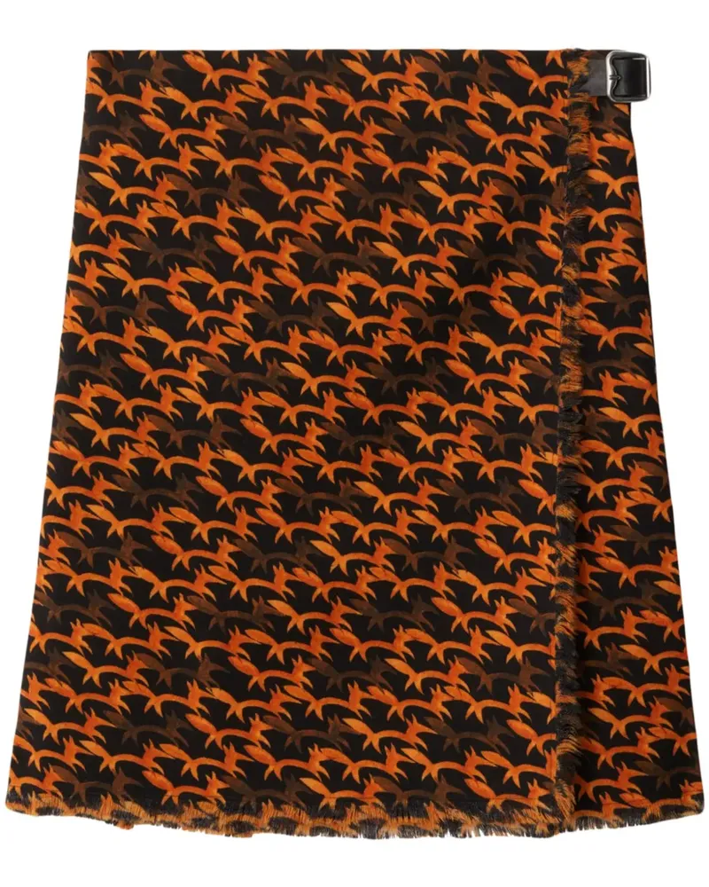 Burberry Wollrock mit Fuchs-Print - Schwarz Schwarz