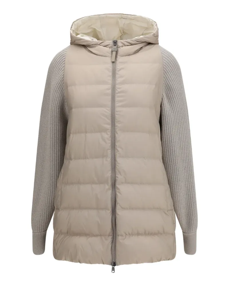 Brunello Cucinelli padded panelled jacket - Nude Nude