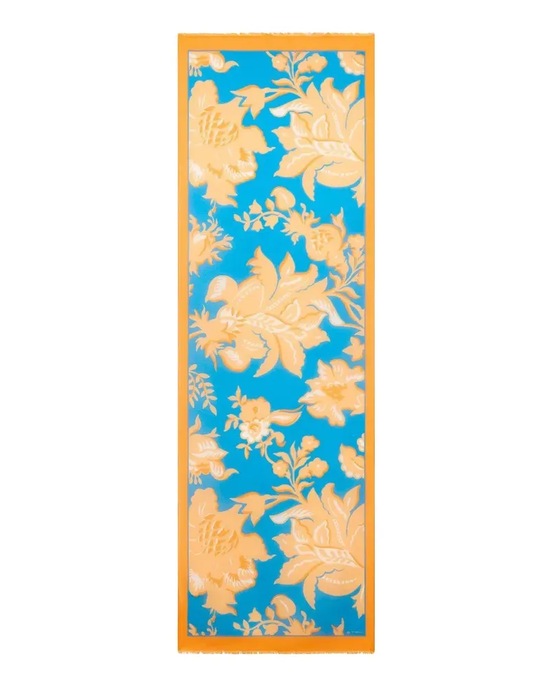 Etro Schal mit Blumen-Print - Blau Blau