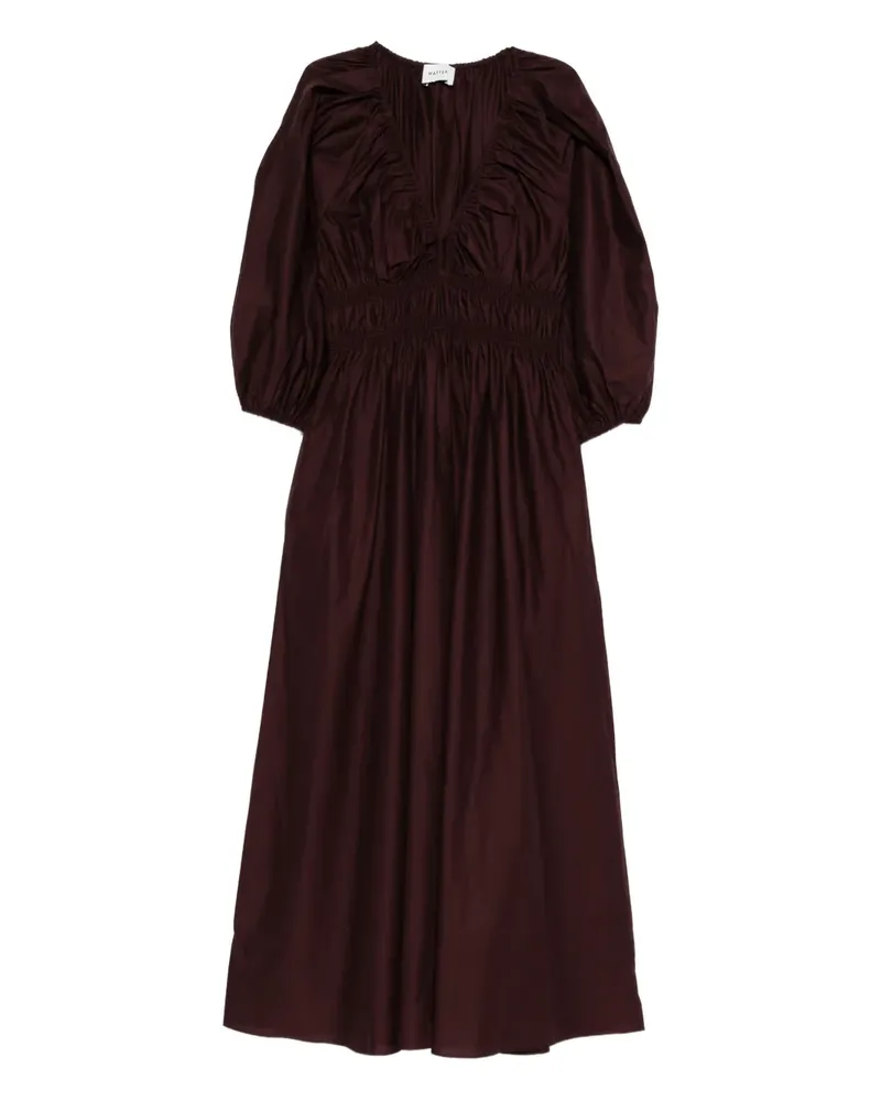 Matteau Gerafftes Midikleid mit tiefen Knöpfen - Violett Violett