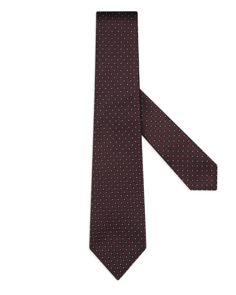 Ermenegildo Zegna Geometrisch gemusterte Seidenkrawatte - Braun Braun