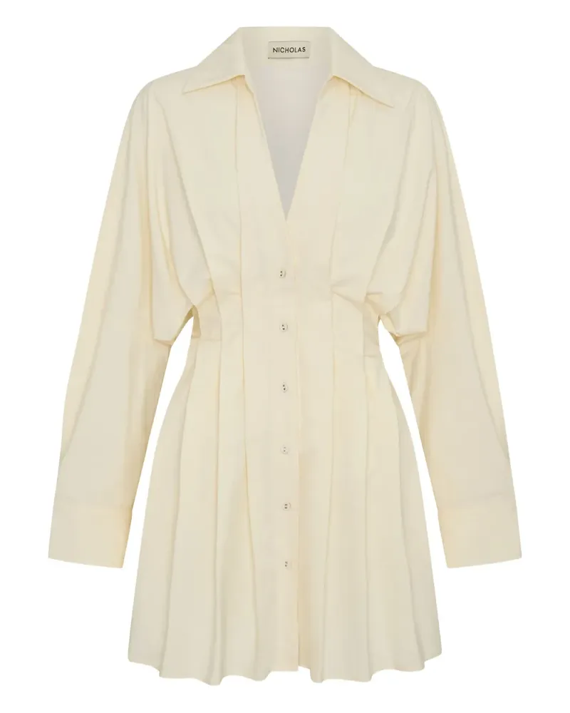 NICHOLAS Fabienne Hemdkleid mit Falten - Nude Nude