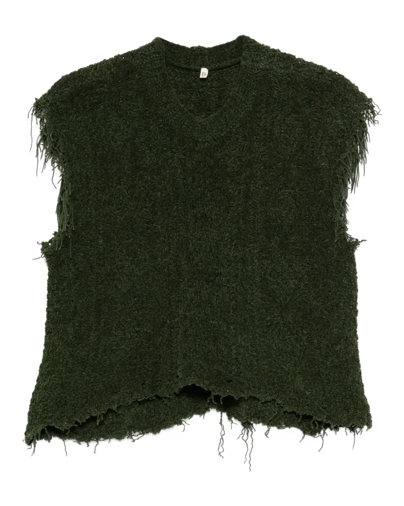 R13 cable knit vest - Grün Grün