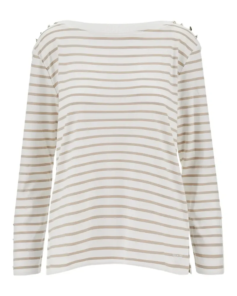 Emporio Armani Gestreiftes T-Shirt - Weiß Weiß