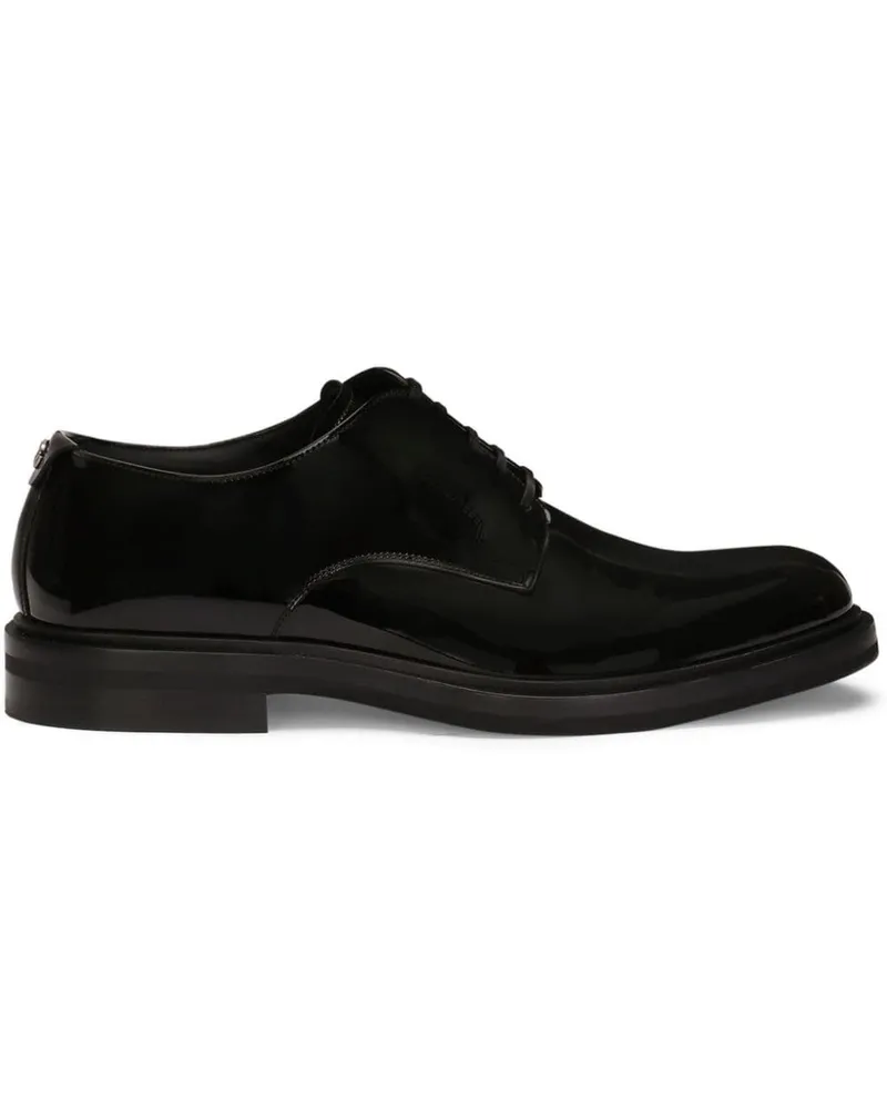 Dolce & Gabbana Derby-Schuhe mit DG-Schild - Schwarz Schwarz