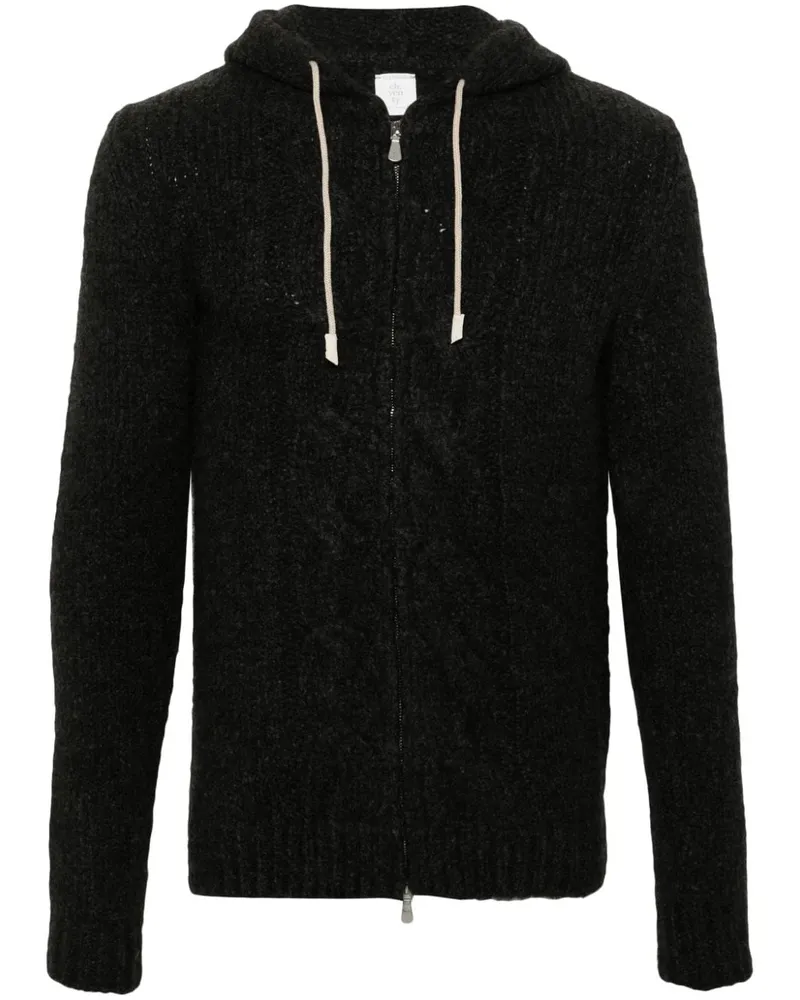 Eleventy Hoodie mit Zopfmuster - Grau Grau