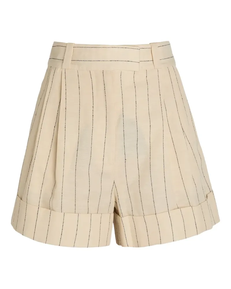 Rag & Bone Neila striped cuffed-hem shorts - Nude Nude