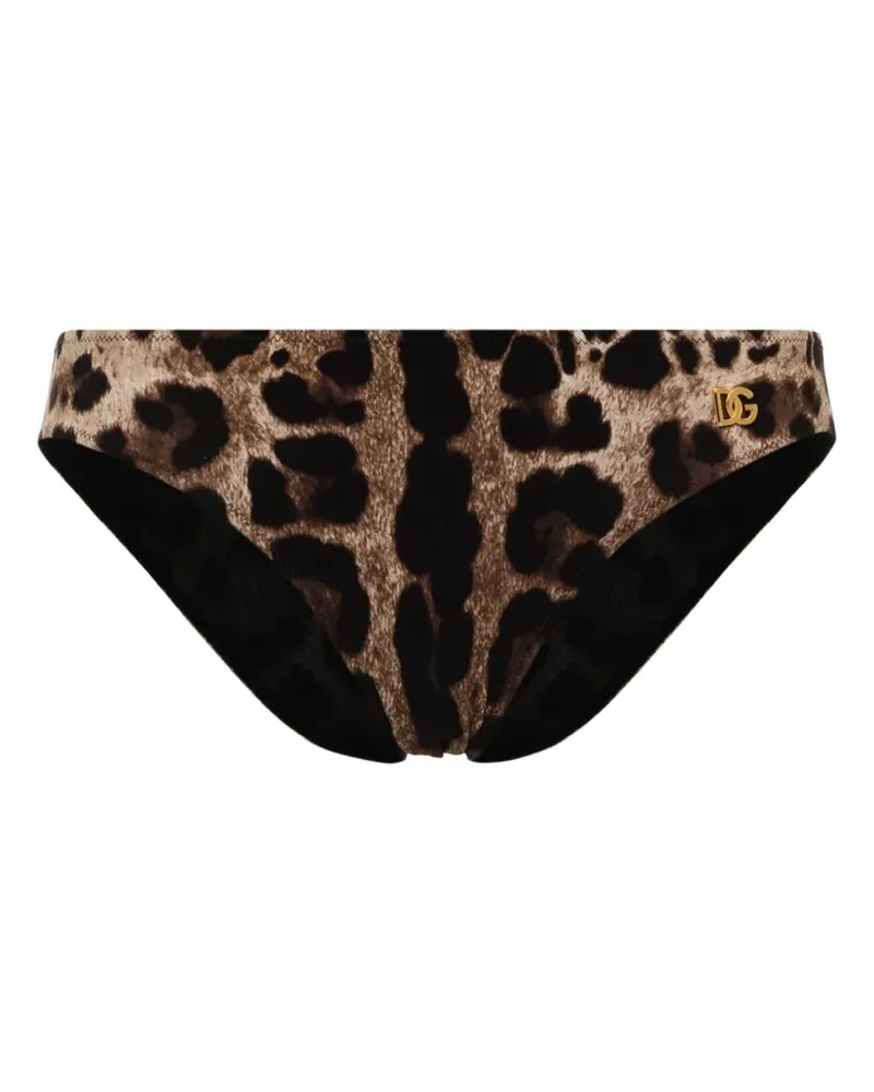 Dolce & Gabbana Bikinihöschen mit Leoparden-Print - Schwarz Schwarz