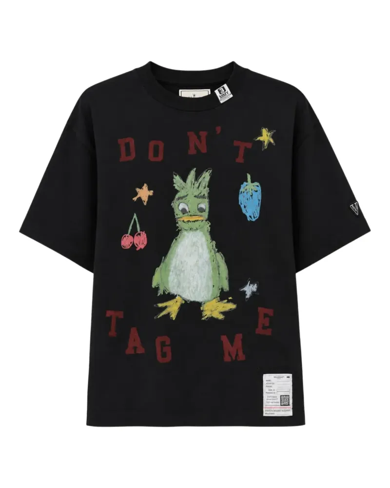 MIHARAYASUHIRO Leon Doodle printed T-shirt - Schwarz Schwarz
