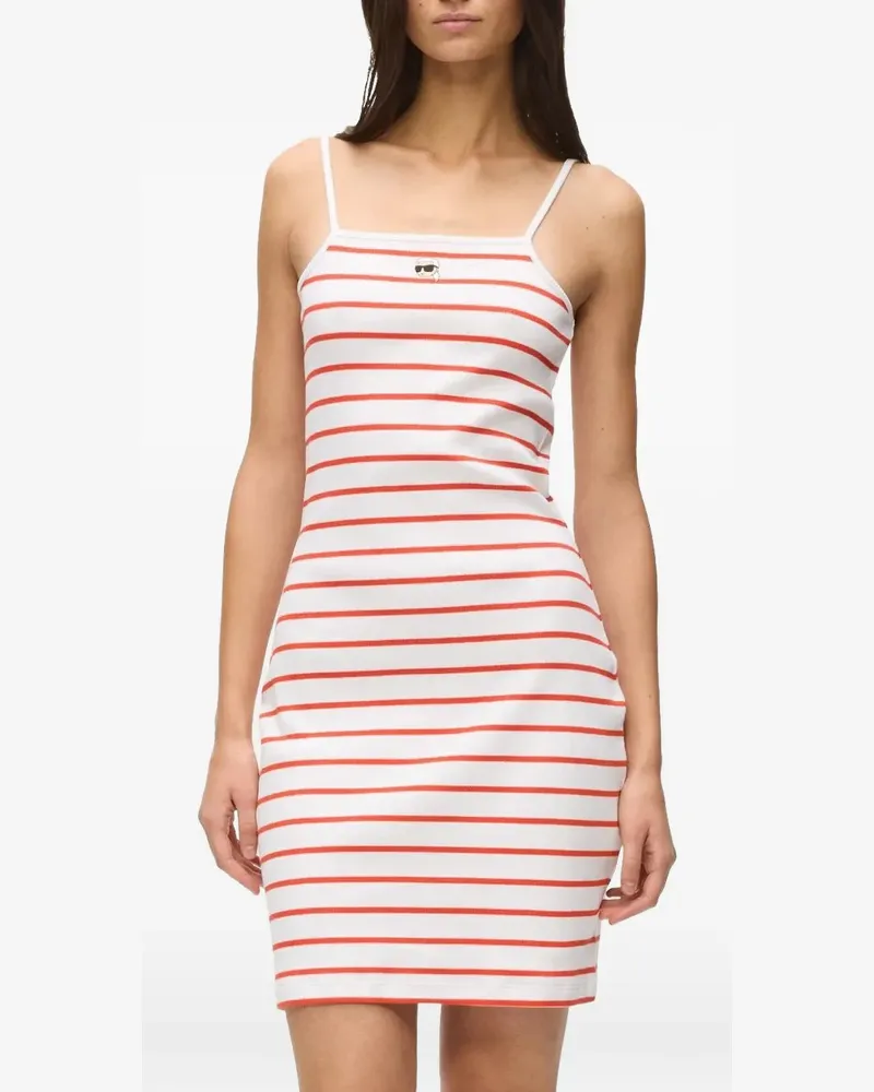 Karl Lagerfeld Ikon striped jersey dress - Weiß Weiß