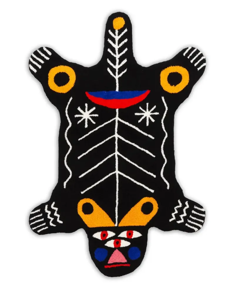 Qeeboo Großer Kinotto Teppich (200cm x 128cm) - Schwarz Schwarz