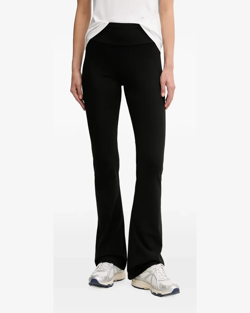 EA7 logo-plaque flared trousers - Schwarz Schwarz