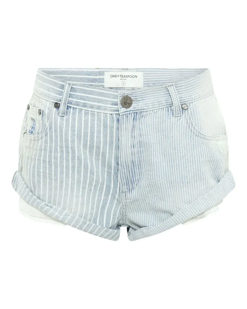 One Teaspoon Bandits striped denim shorts - Blau Blau