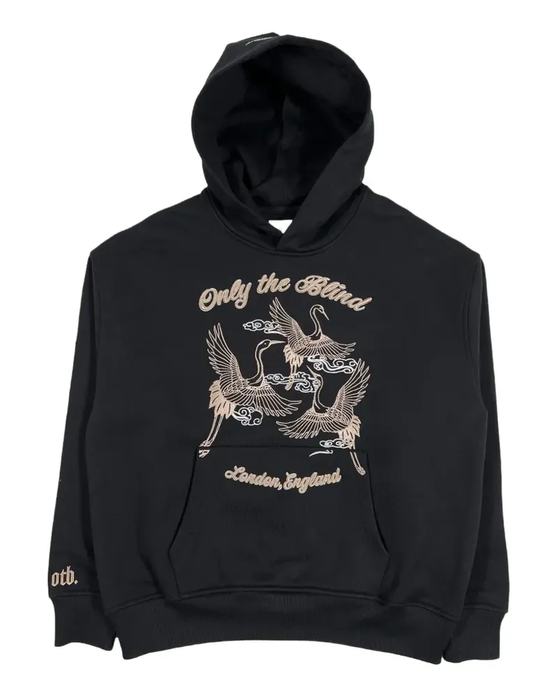 ONLY THE BLIND Hoodie mit Stickerei - Schwarz Schwarz