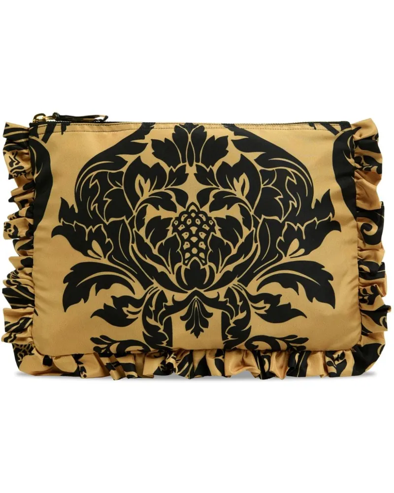 La DoubleJ Gerüschte Clutch mit Cherubs-Print - Gold Gold