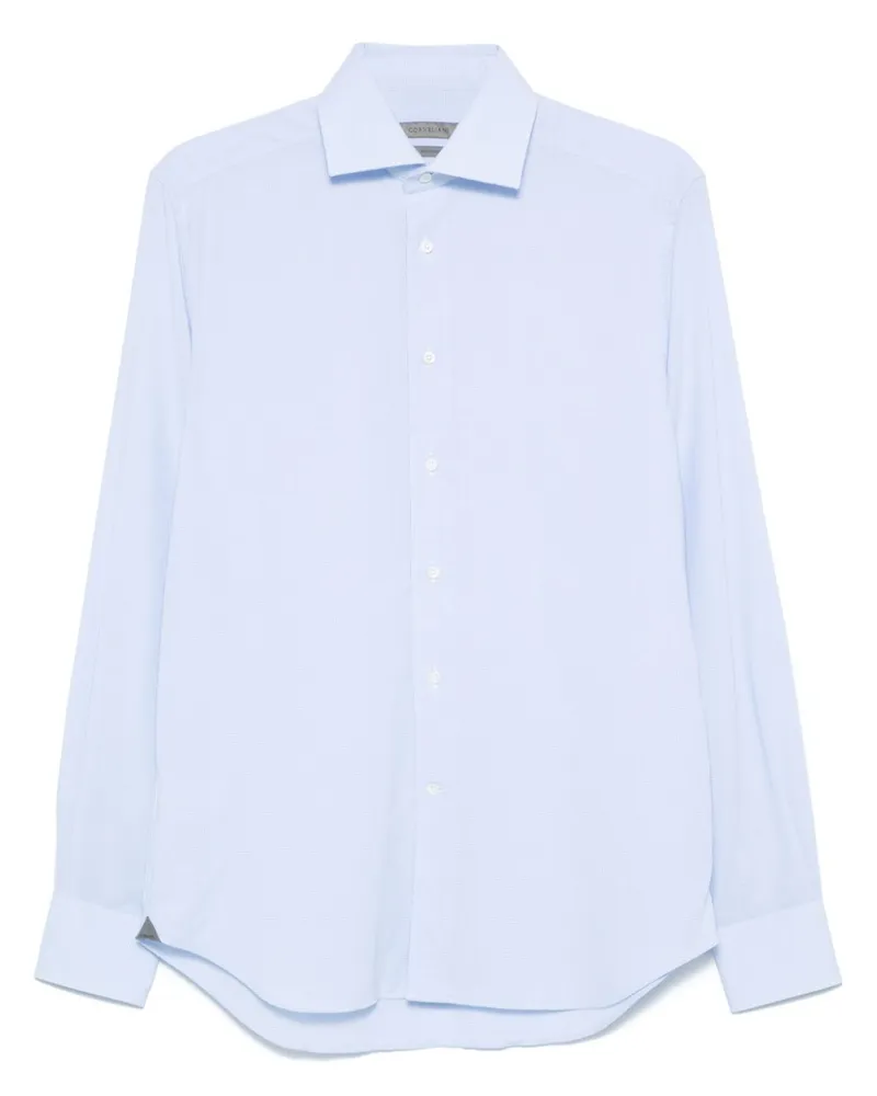 Corneliani Hemd mit Hahnentrittmuster - Blau Blau