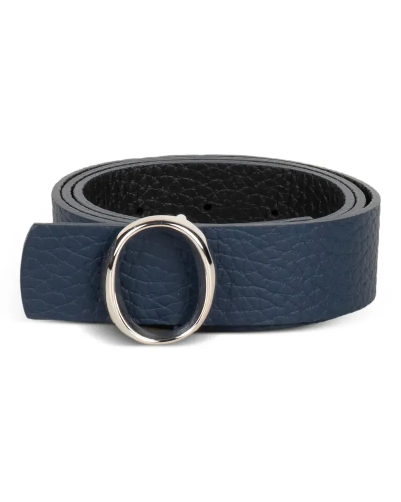 Orciani pebbled oval-buckle belt - Blau Blau