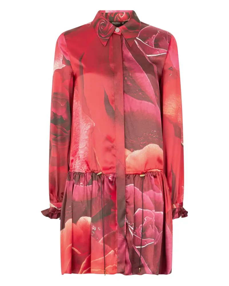 Roberto Cavalli Minikleid mit Rosen-Print - Rot Rot