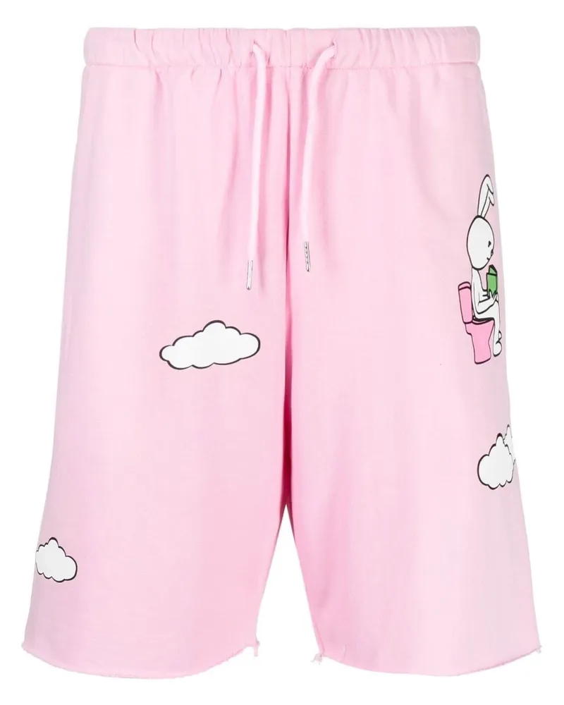 Natasha Zinko Joggingshorts mit Hasen-Print Rosa