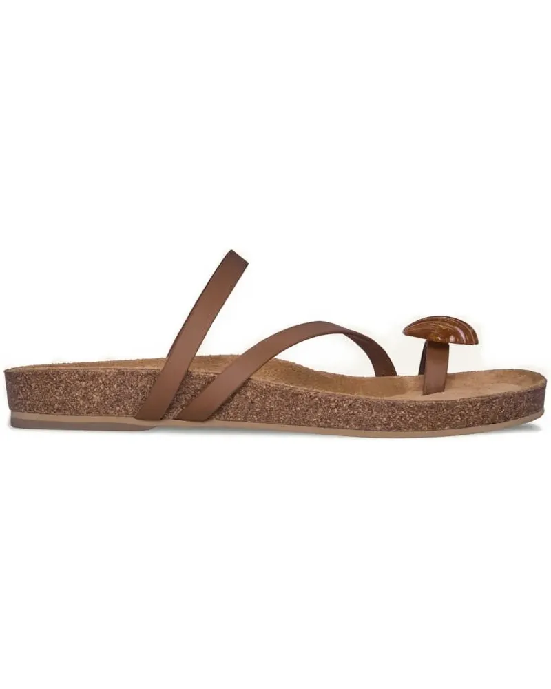 Johanna Ortiz Plateau-Sandalen mit Pferden 40mm - Braun Braun